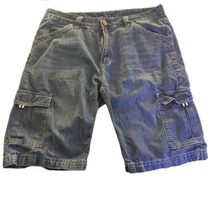 ZENGLI Men's Blue Cargo Shorts - Size 36